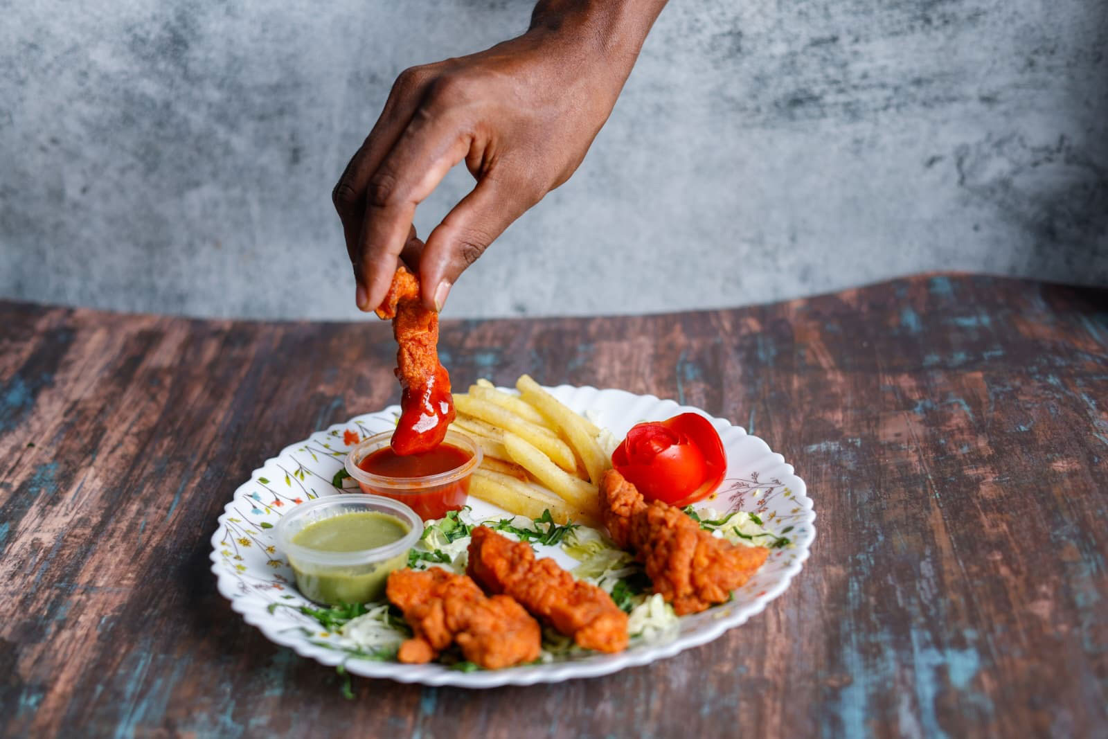 Mirchi Fingers chicken and sauces